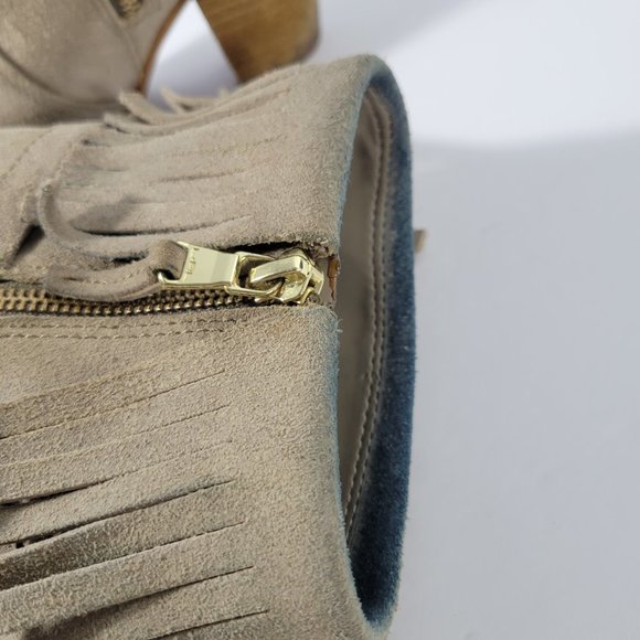 Ralph Lauren Mara Brown Suede Fringe Seamed Ankle Bootie Women's Size 6B - Picture 10 of 12
